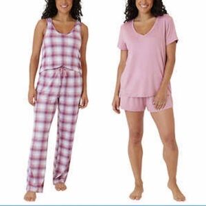 Eddie Bauer Womens 4 Piece Pajama Set Tea Rose Size Small
